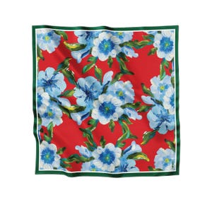 Luxury Silk Scarf, Pure Silk Square Scarf with Artistic Design for Women, 12th Anniversary Gift, Christmas Present for Her, Birthday Gift