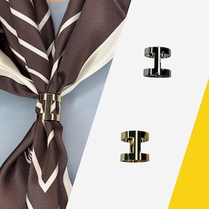 Gold and silver scarf rings for square scarf, Unique scarf ring, Scarf holder, Fashionable gift for her, Shawl ring, Scarf accessories
