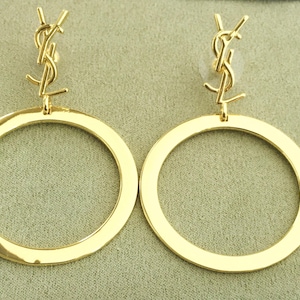 Vintage Stylish YSL Yves Saint Laurent Delicate Round Earrings