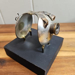 Künstler Skulptur Metall Schwein - 3 &quot;Hoch - Studio Art handgeformtes Schweinchen Schweinchen Schweinchen - Mini geschweißtes Kupfer und Edelstahl - Miniature