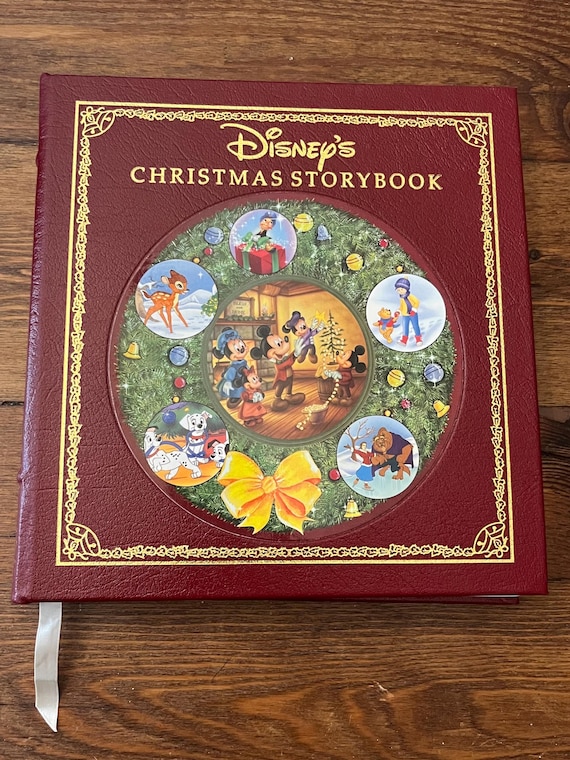 Disney's Christmas Storybook, a RARE Deluxe Vintage Leather Bound
