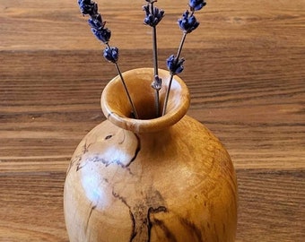 Handcrafted Wood 4.5” Twig Pot or Bud Vase Signed by Artist