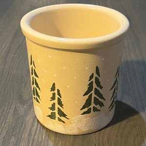 Robinson Ransbottom Gres Invierno Pino 1 Qt Cerámica Crock - Hecho en Roseville, Ohio