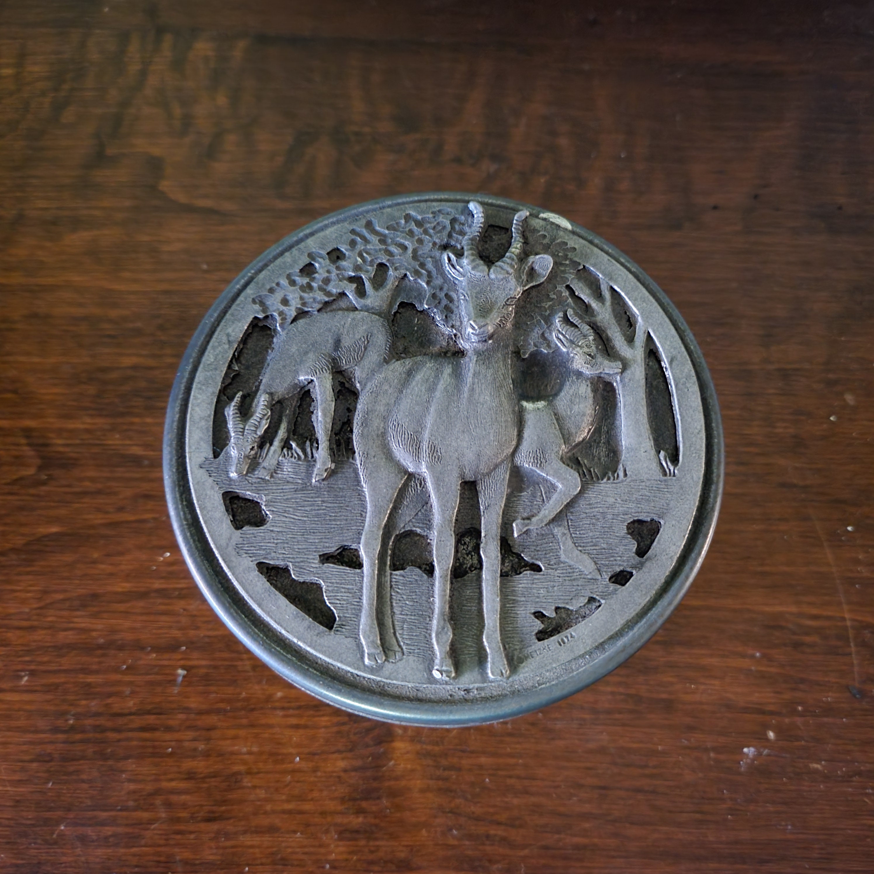 Metzke Antelope Deer Pewter Tin 1974 - Etsy