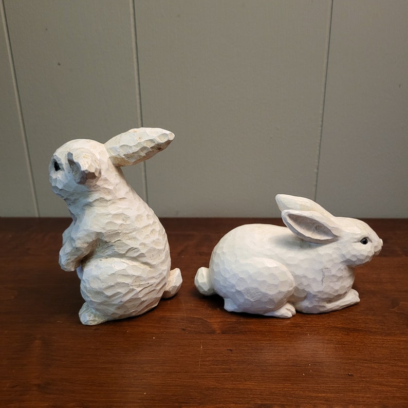 Set of 2 Adorable Rustic Bunny Rabbits - Etsy