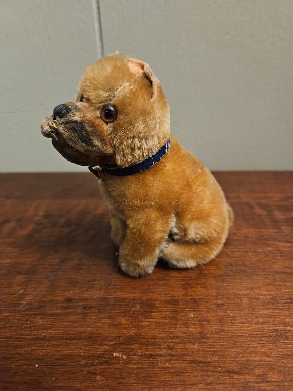 Vintage Early 1900's Mohair Steiff Bulldog / Boxer Dog Sitting