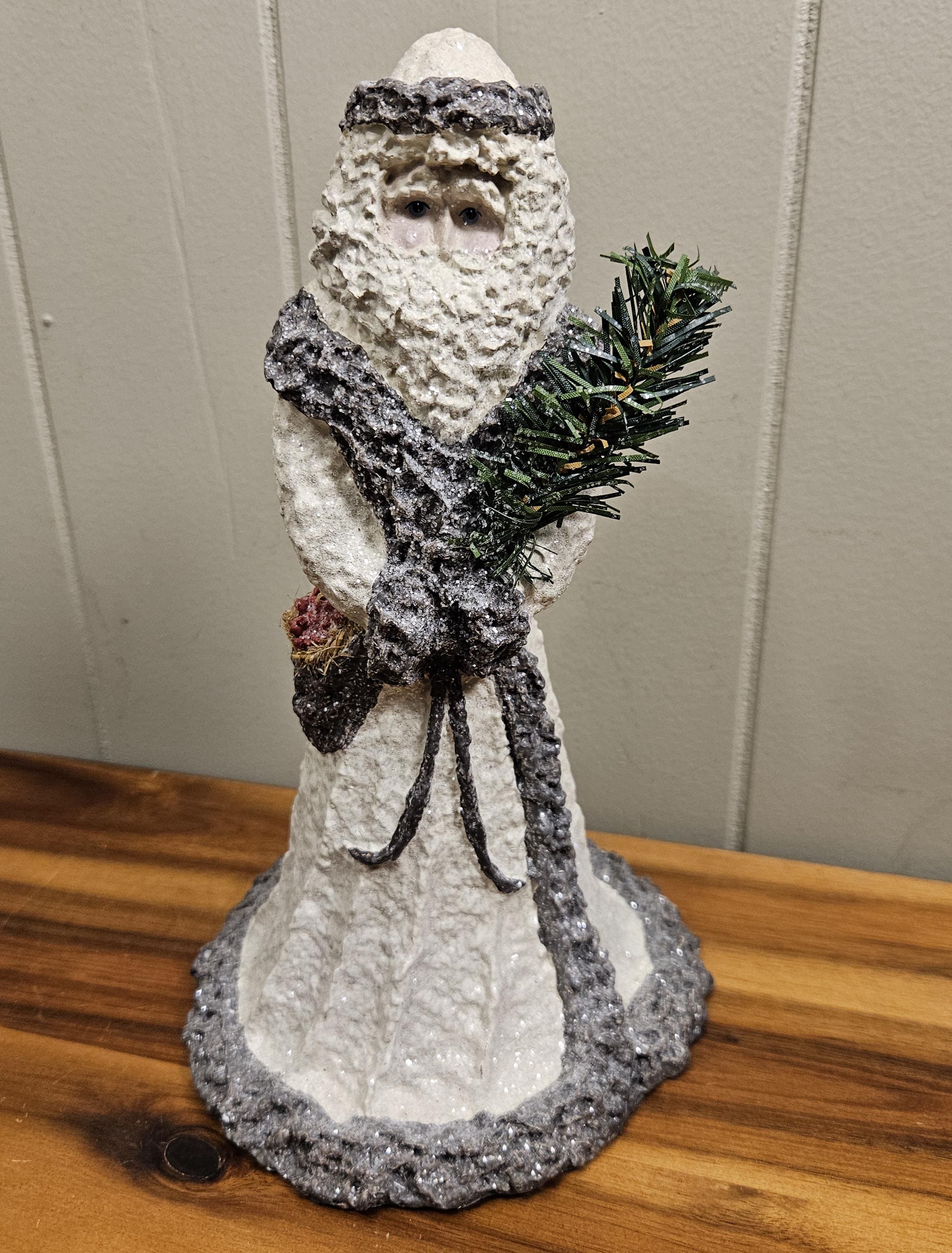 シンバ 黒パグちゃんサンタ大トールペイント Signed Piece - 1996 Santa Claus Belsnickel Christmas Folk Art