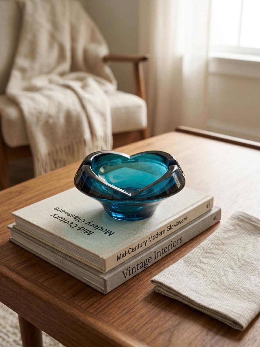 Viking Art Glass Rare Vintage Blue Tulip Ashtray 1960's - Etsy