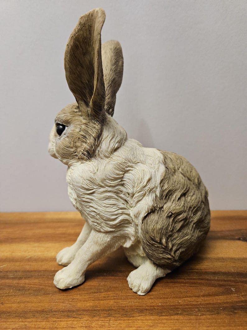 Easter Bunny Rabbit Hand Painted Matte Finish - Vintage Cold Cast Resin ...
