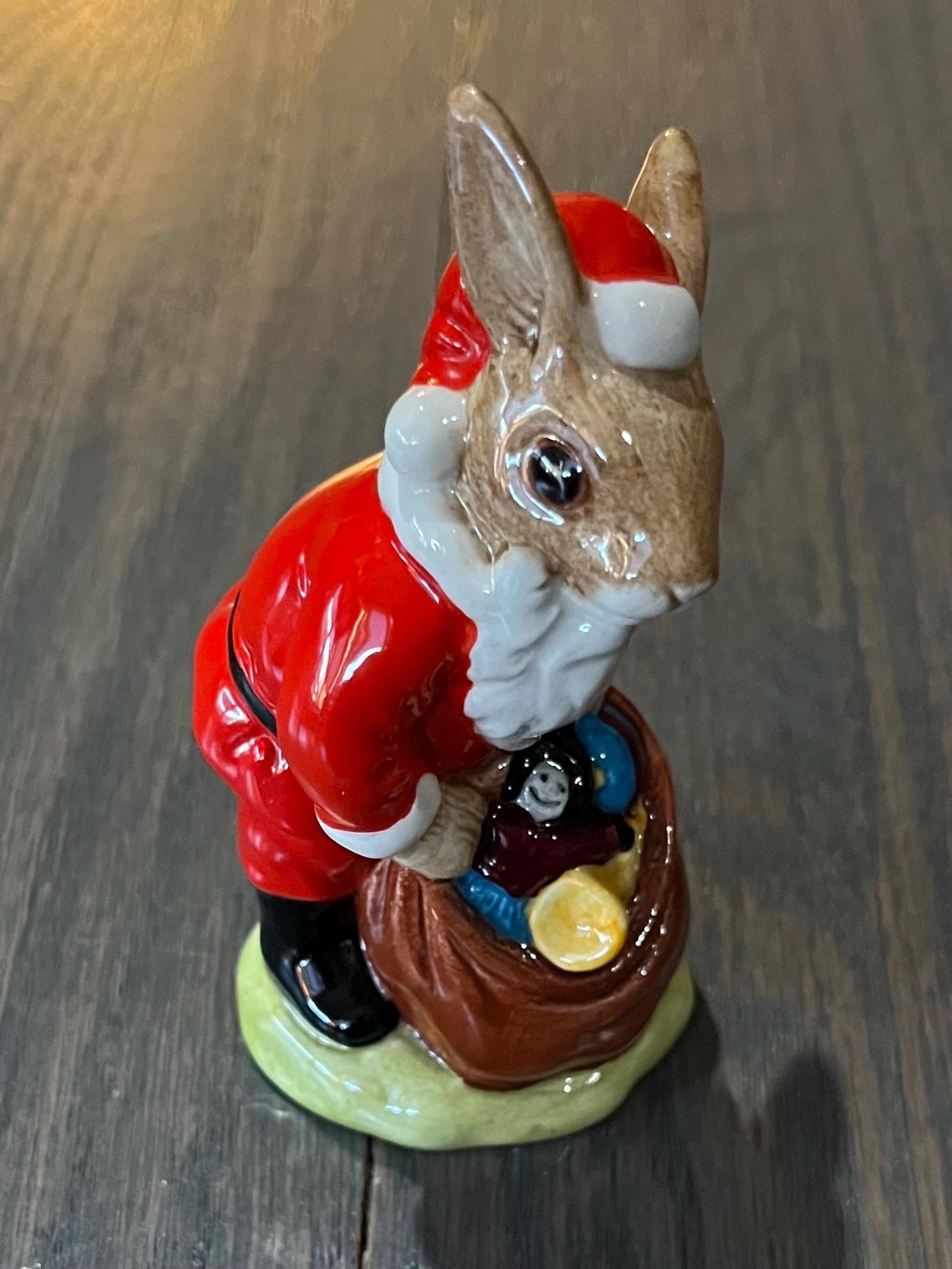 Royal Doulton Glazed Porcelain “santa Bunnykins Happy Christmas