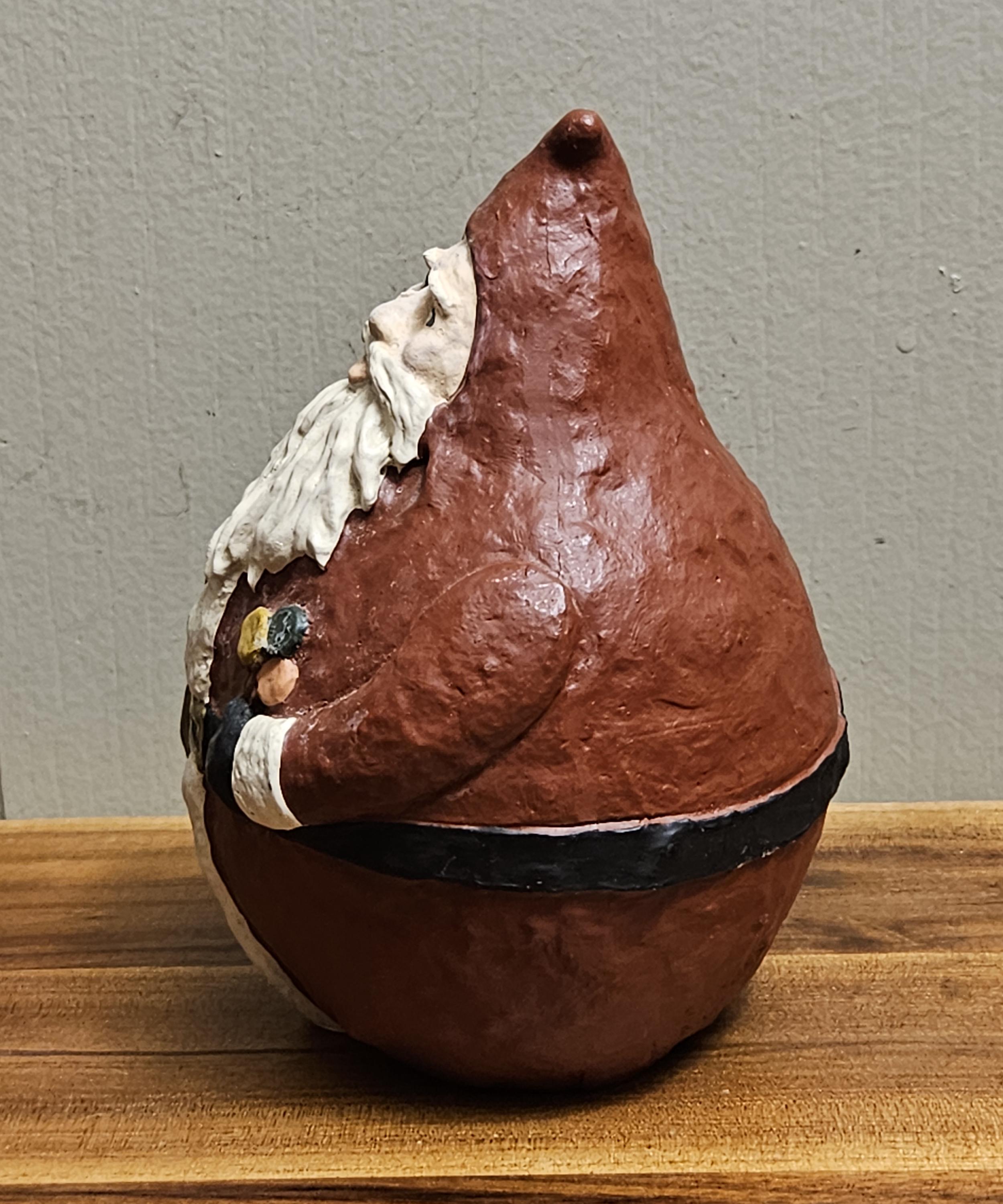 Vintage MCM Roly Poly Santa - Old-world Hand Painted Jolly Chubby