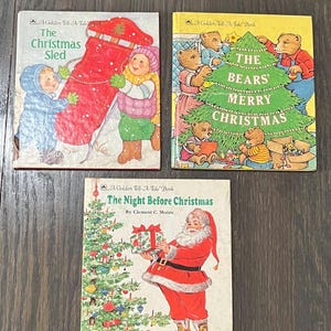 Golden Tell-A-Tale Vintage Small Hard Cover Children’s Christmas Book Set (3 Books)