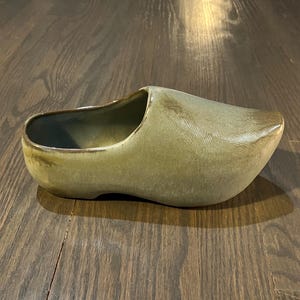 Frankoma Pottery Prairie Green Vintage Dutch Shoe Planter Dish