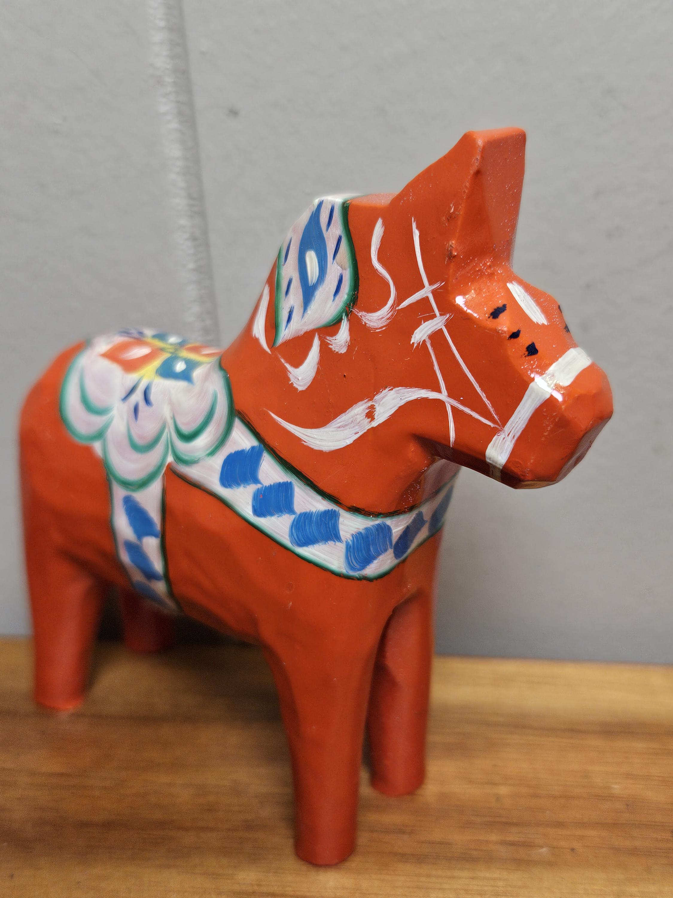 Swedish Dala Horse Vintage Swedish Grannas Olsson Red Hand Painted