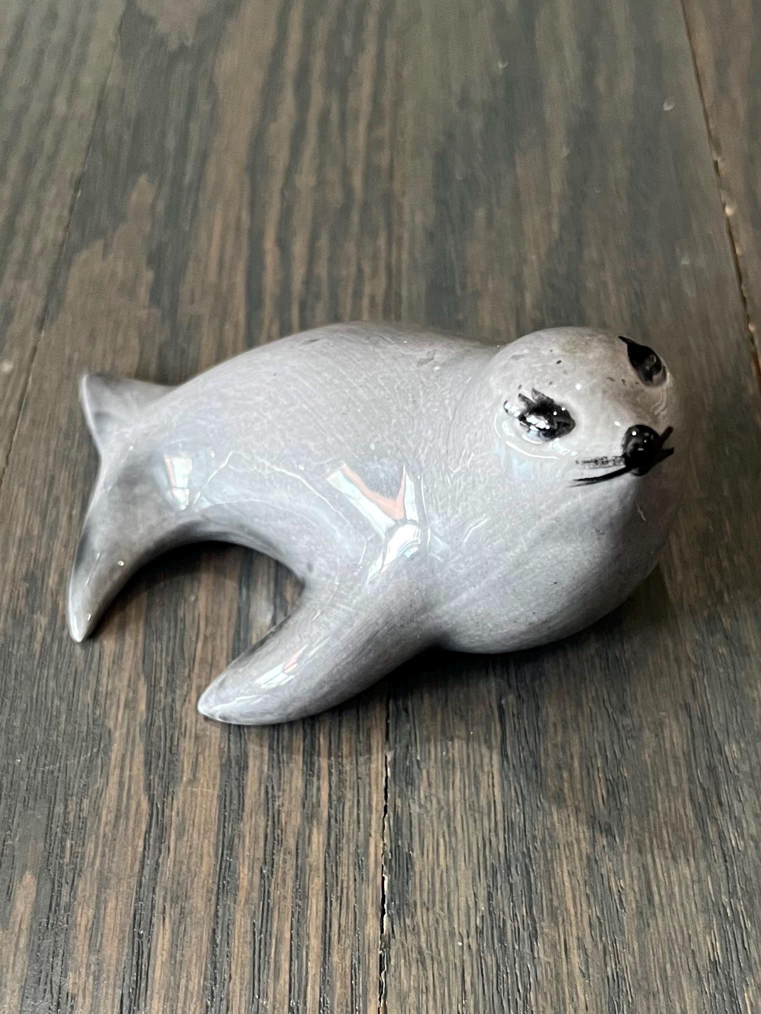 Arnel's Pottery Rare Vintage Grey Sea Lion - Clay Pottery Arctic