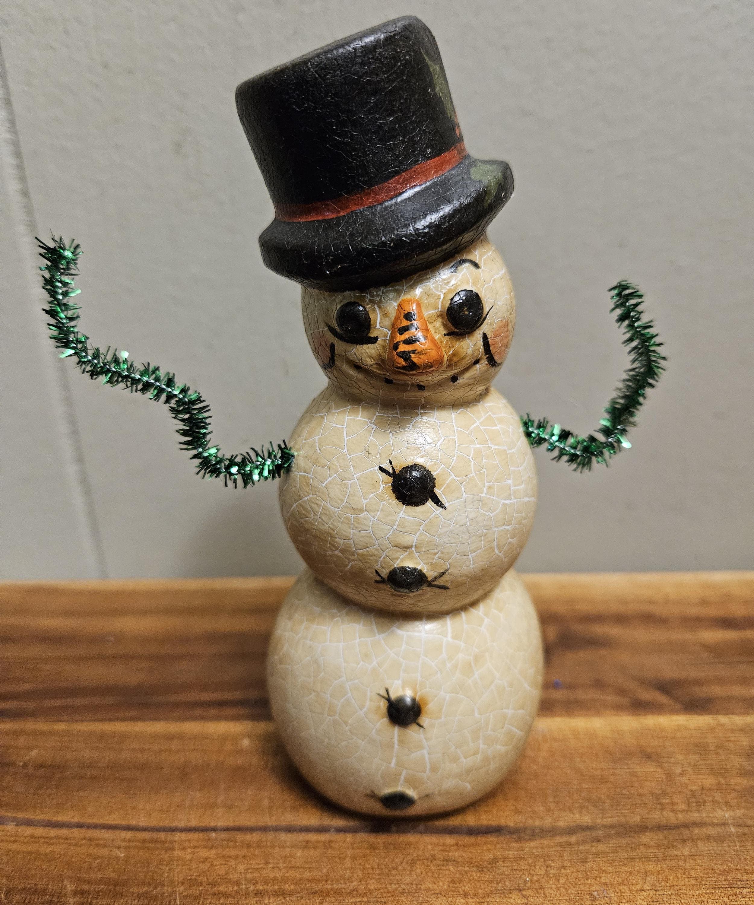 EXTREMELY RARE First Snowman Ever Made Vaillancourt Folk Art
