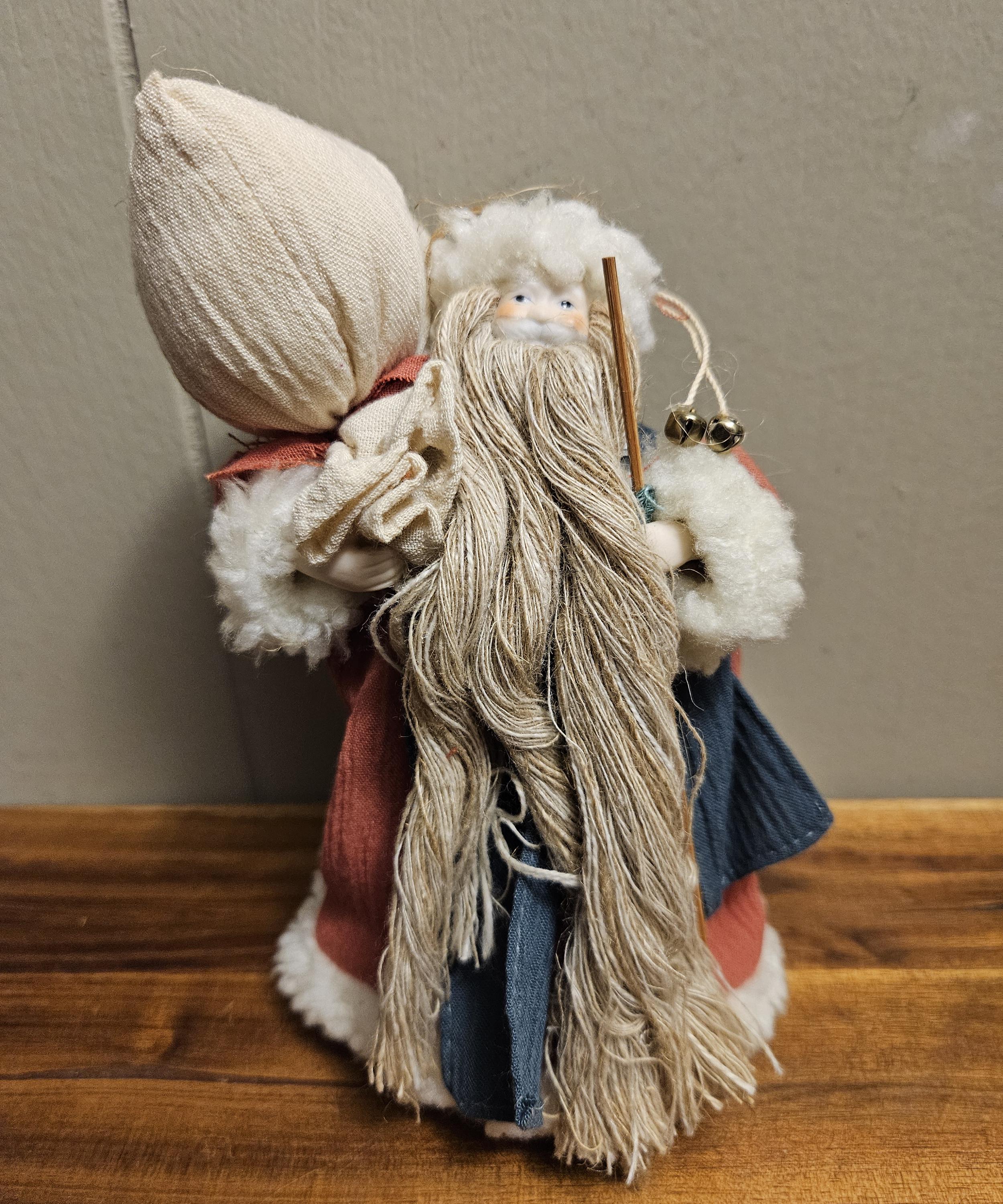 話題の人気 Vintage Fabric Santa Christmas Tree Topper Figurine With 置物
