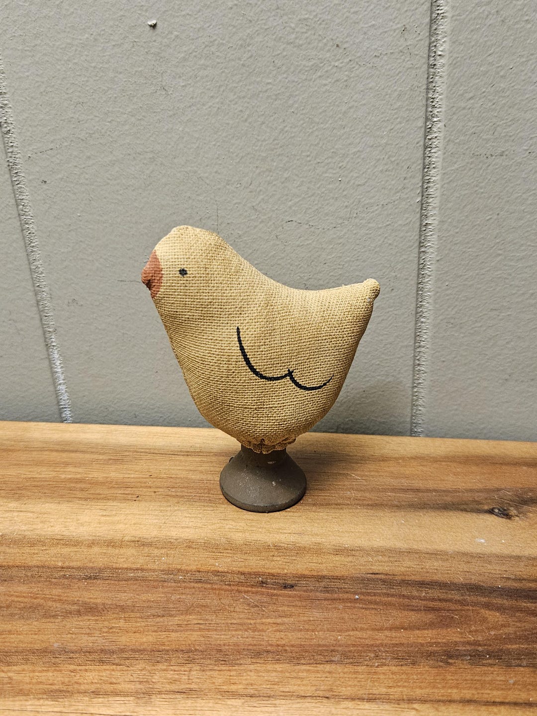 Vintage Folk Art Yellow Chick Figure / Doll Artist Hand Painted Canvas ...