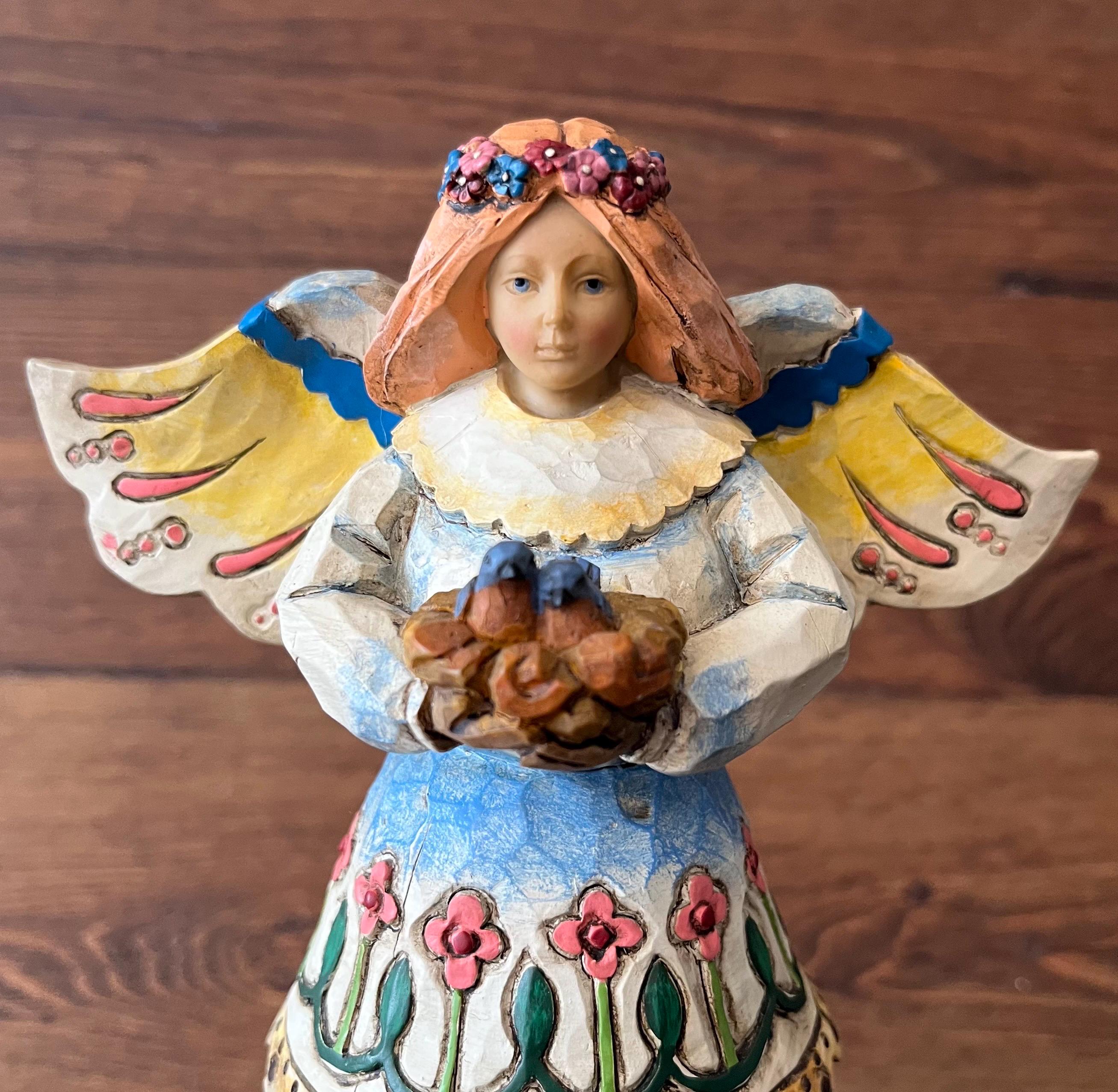 置物 love is strength Jim Shore Heartwood Creek Collection “angel of Love” Lovebirds