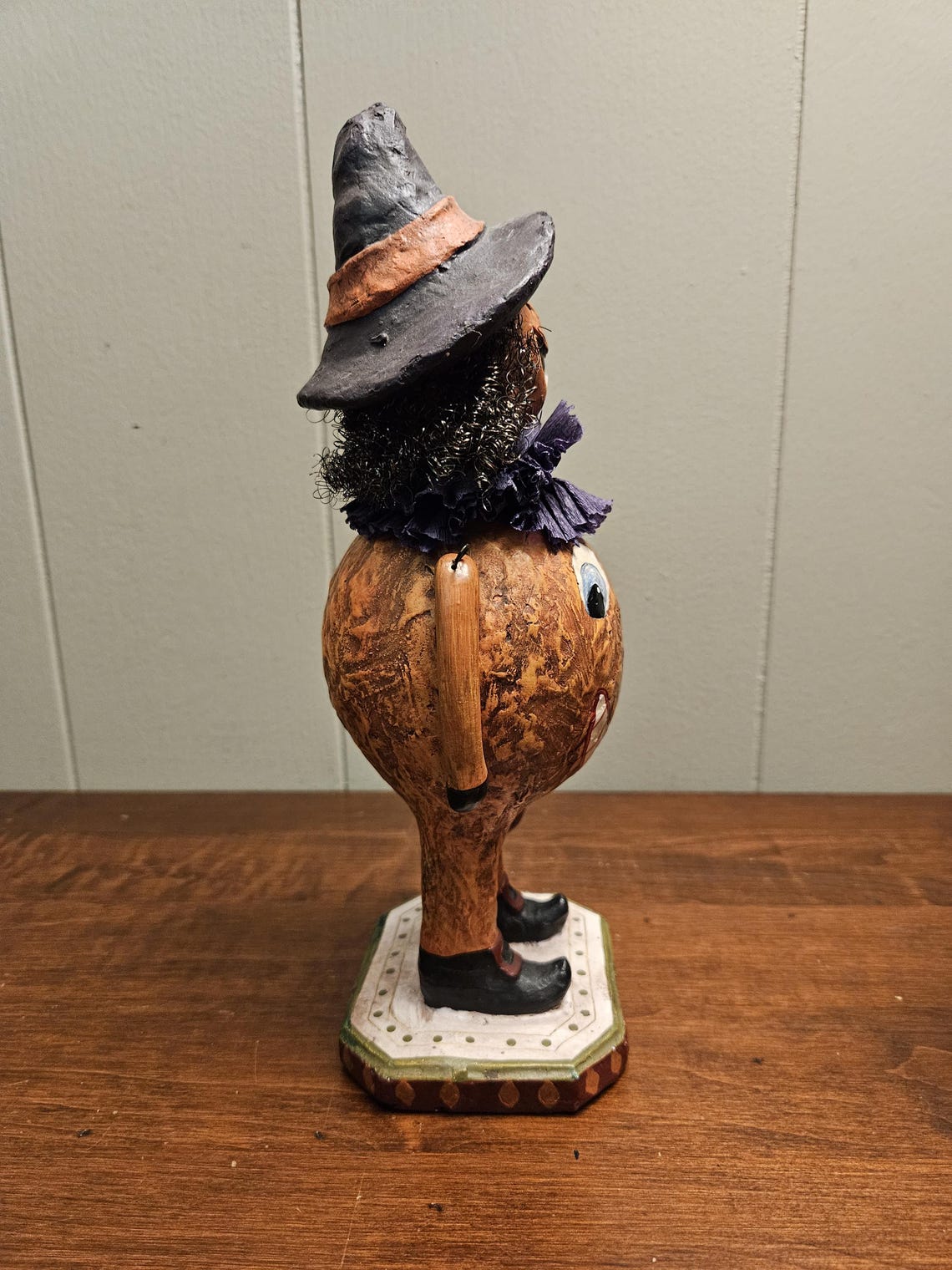 Halloween Vintage Folk Art, Hand Painted Pumpkin Witch Jack O' Lantern ...