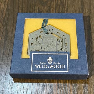 Wedgwood Blue Jasperware Christmas Ornament with Original Box -  Christmas Candle 2-14529-1004 - Marshall Field’s Tag