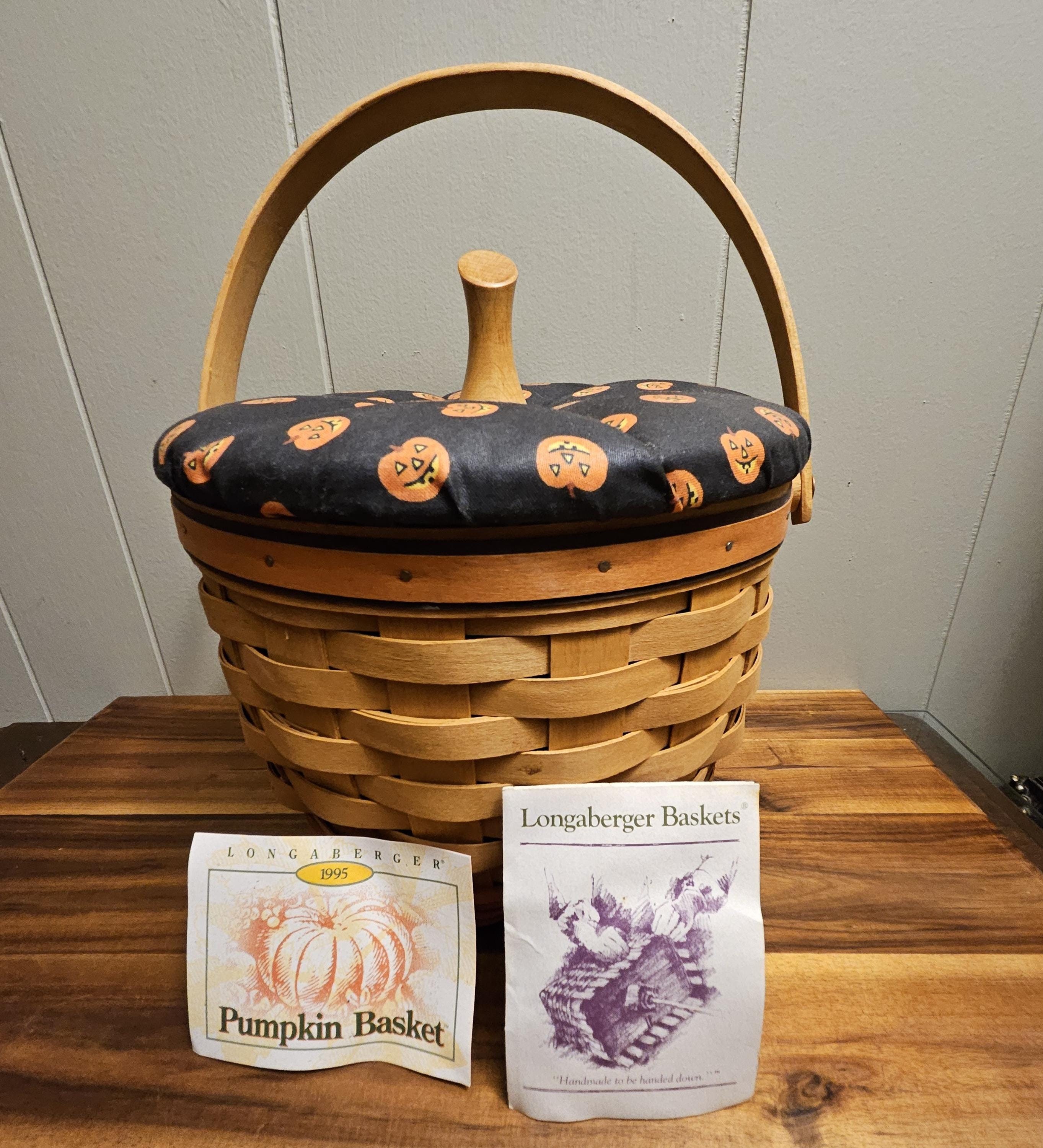 Vintage Retired 1995- Longaberger Large Pumpkin Basket With