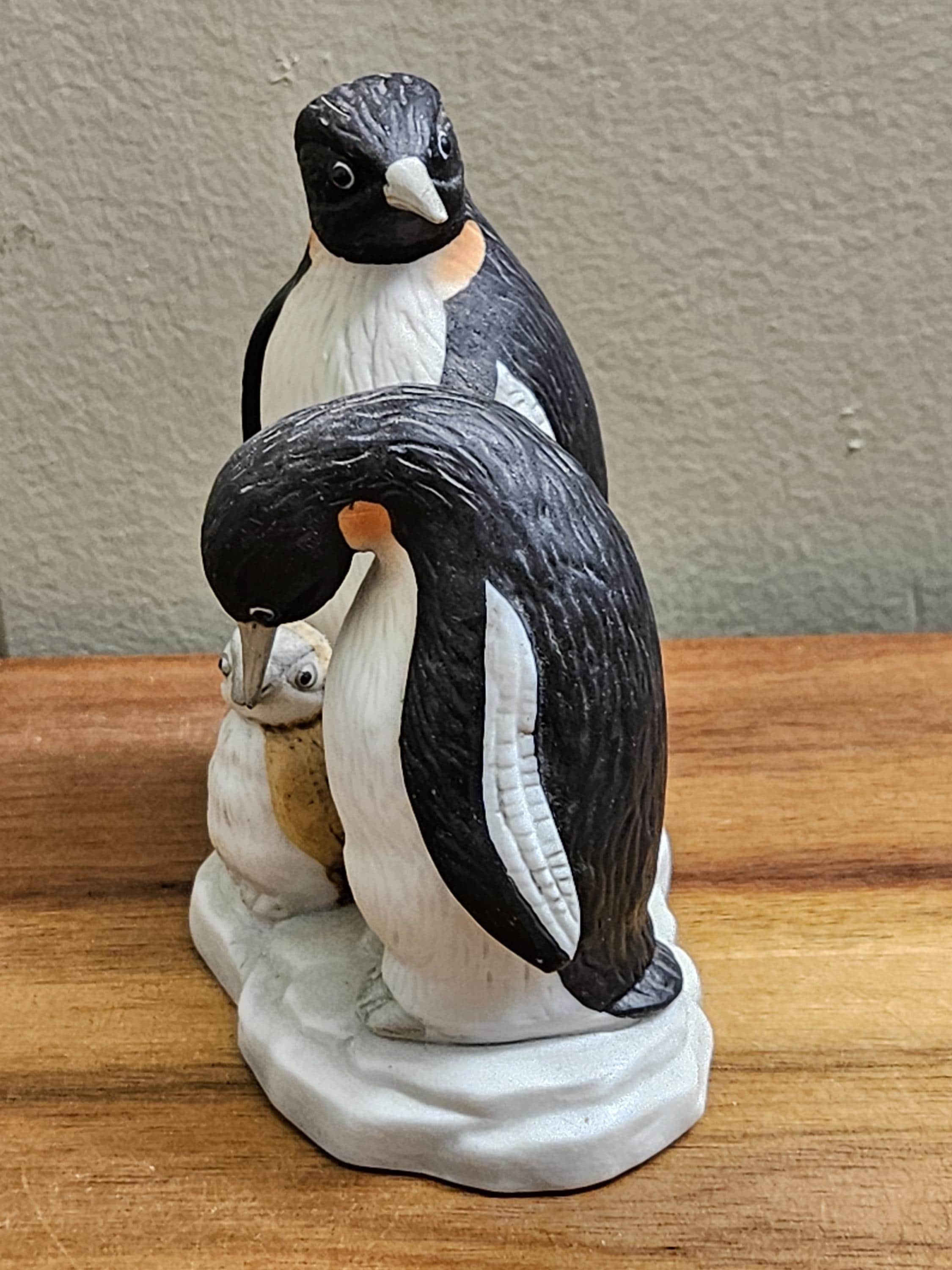 陶器製ペンギンフィギュア 親子 ヴィンテージ レフトン 磁器 ペンギン ファミリー (赤ちゃんと一緒