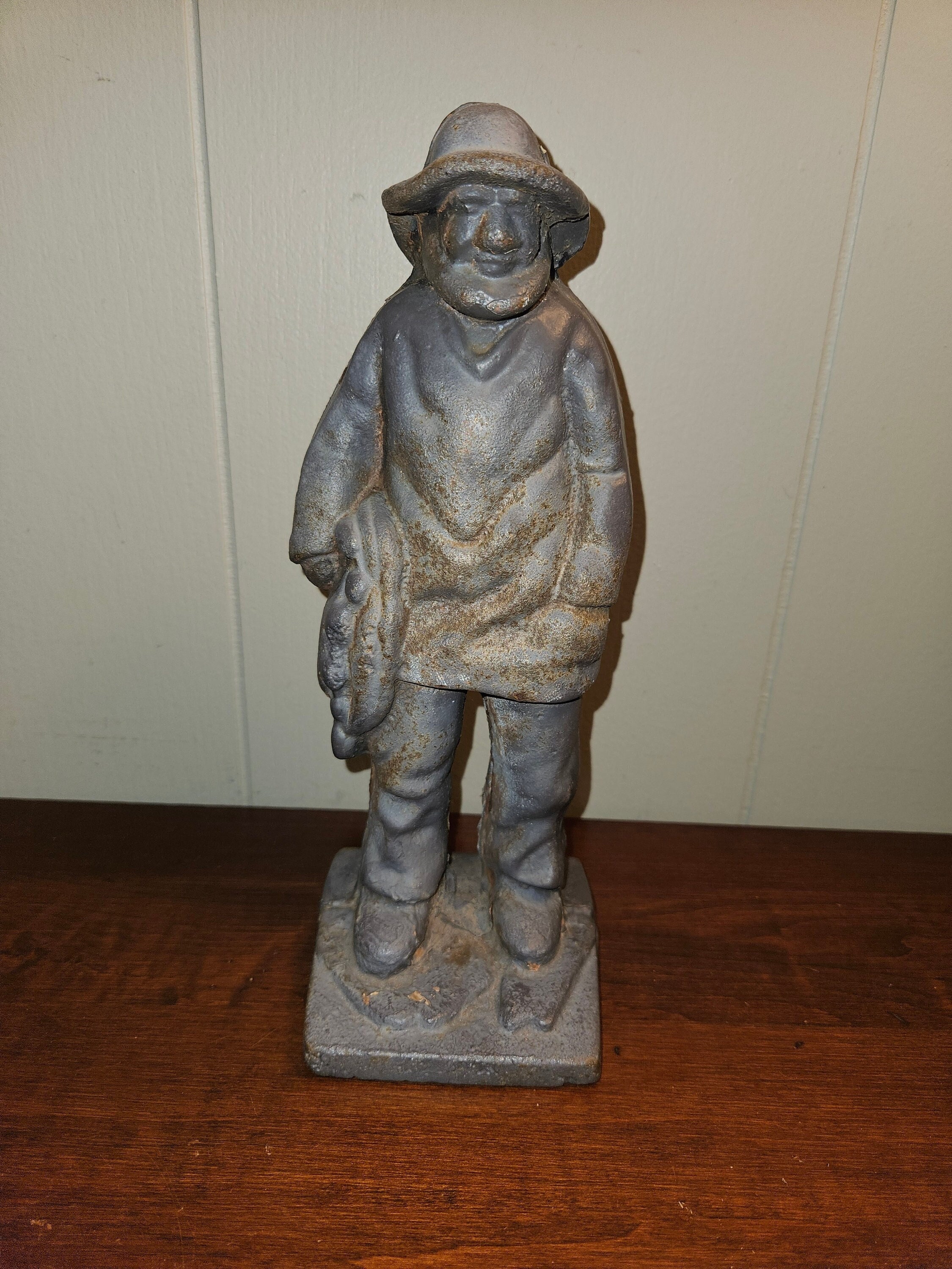 セール 登場から人気沸騰 Vintage Large Nautical Sailor Fisherman With Fishing Net 彫刻