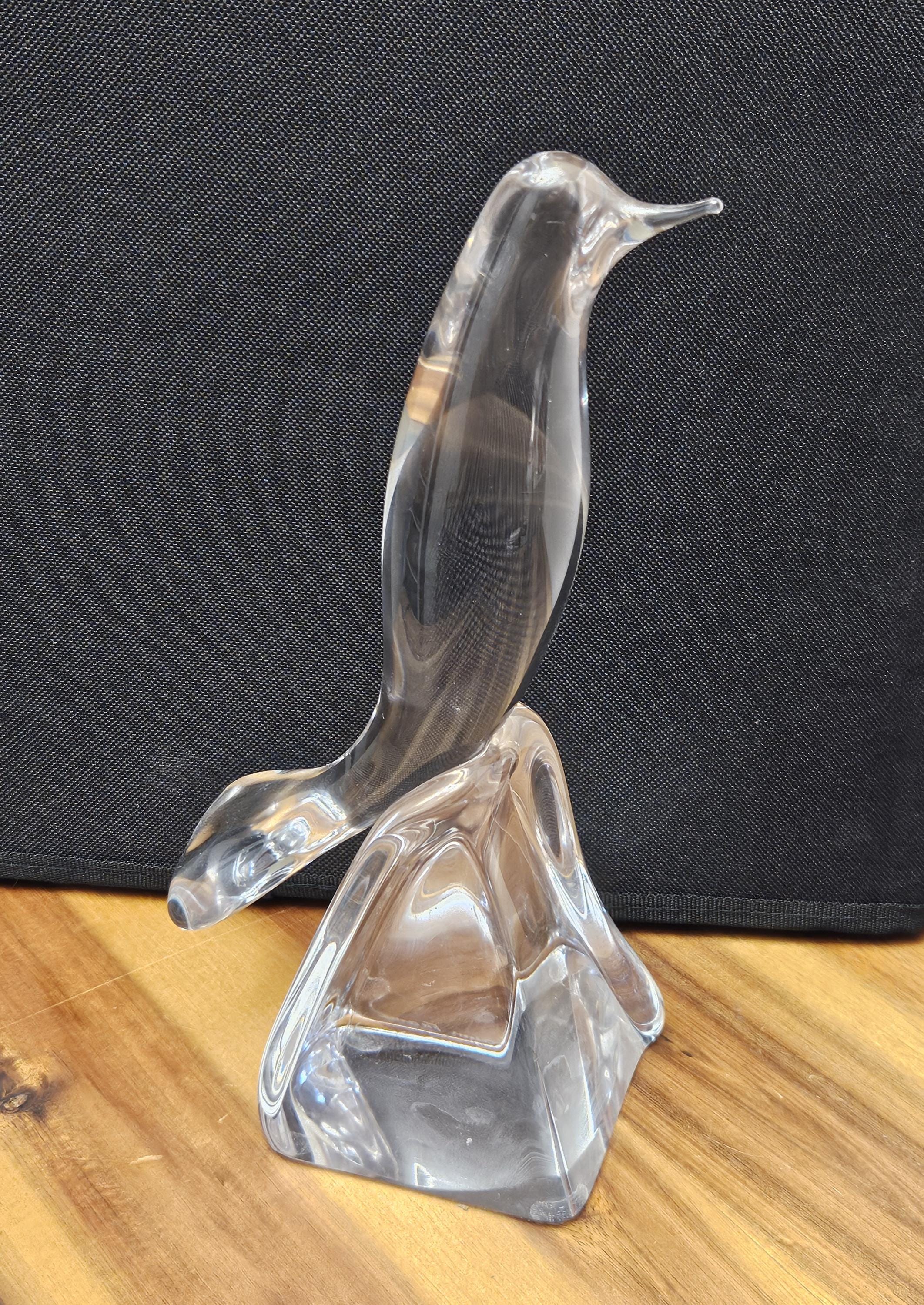 ドーム Daum france クリスタル 鳥 オブジェ アート アンティーク RARE 1950's Daum France Crystal Glass Bird Perched on Rock