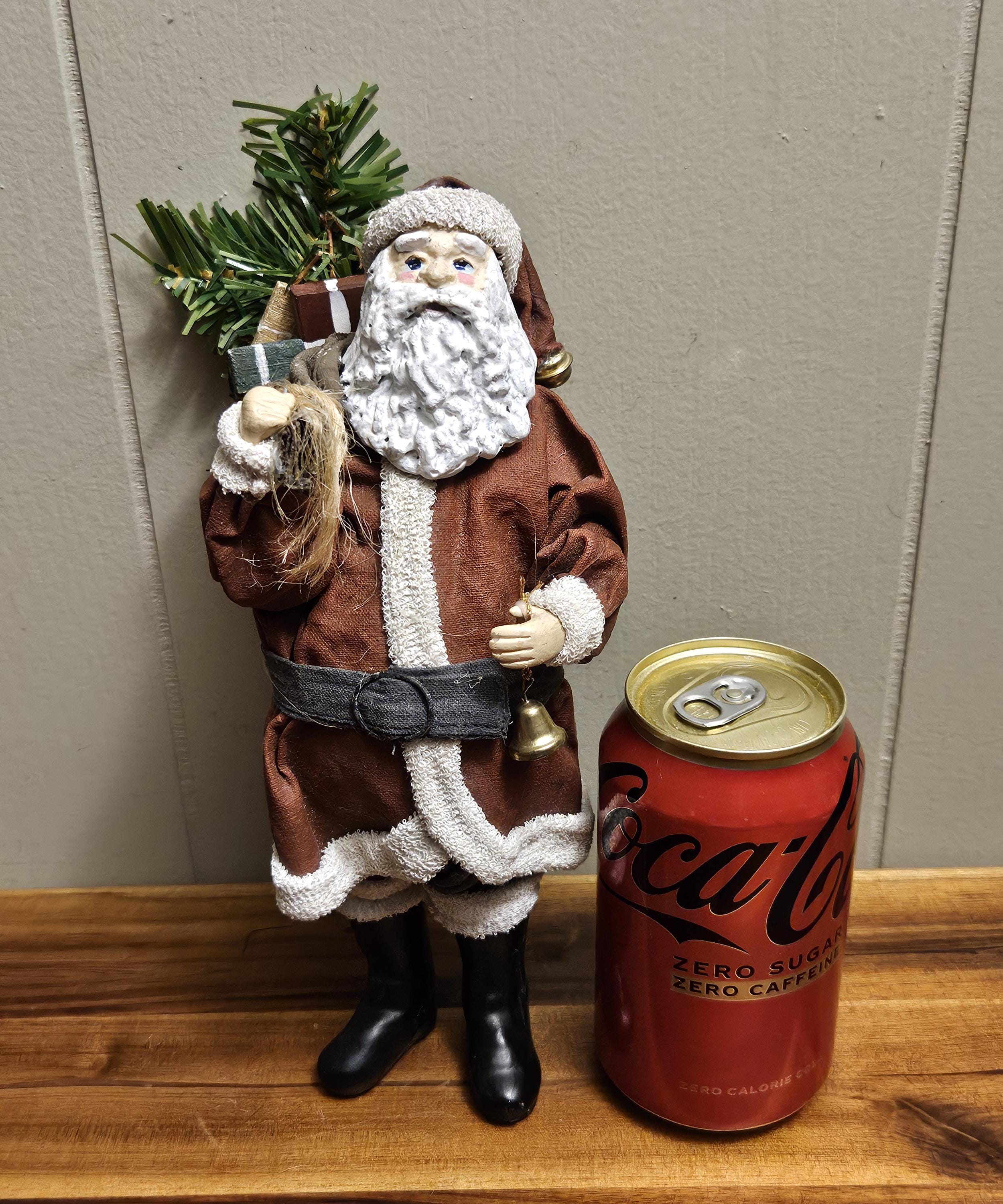 Vintage Santa Claus St. Nick Figurine With Toy Bag Over Shoulder
