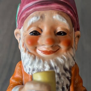 Goebel Porcelain Co-Boy Gnome &quot;Fritz, the Happy Boozer” Vintage 1970 - 8”