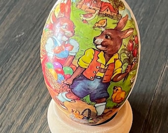 From Germany 4-1/2” New Peter Rabbit Papier Paper Mache Easter Egg