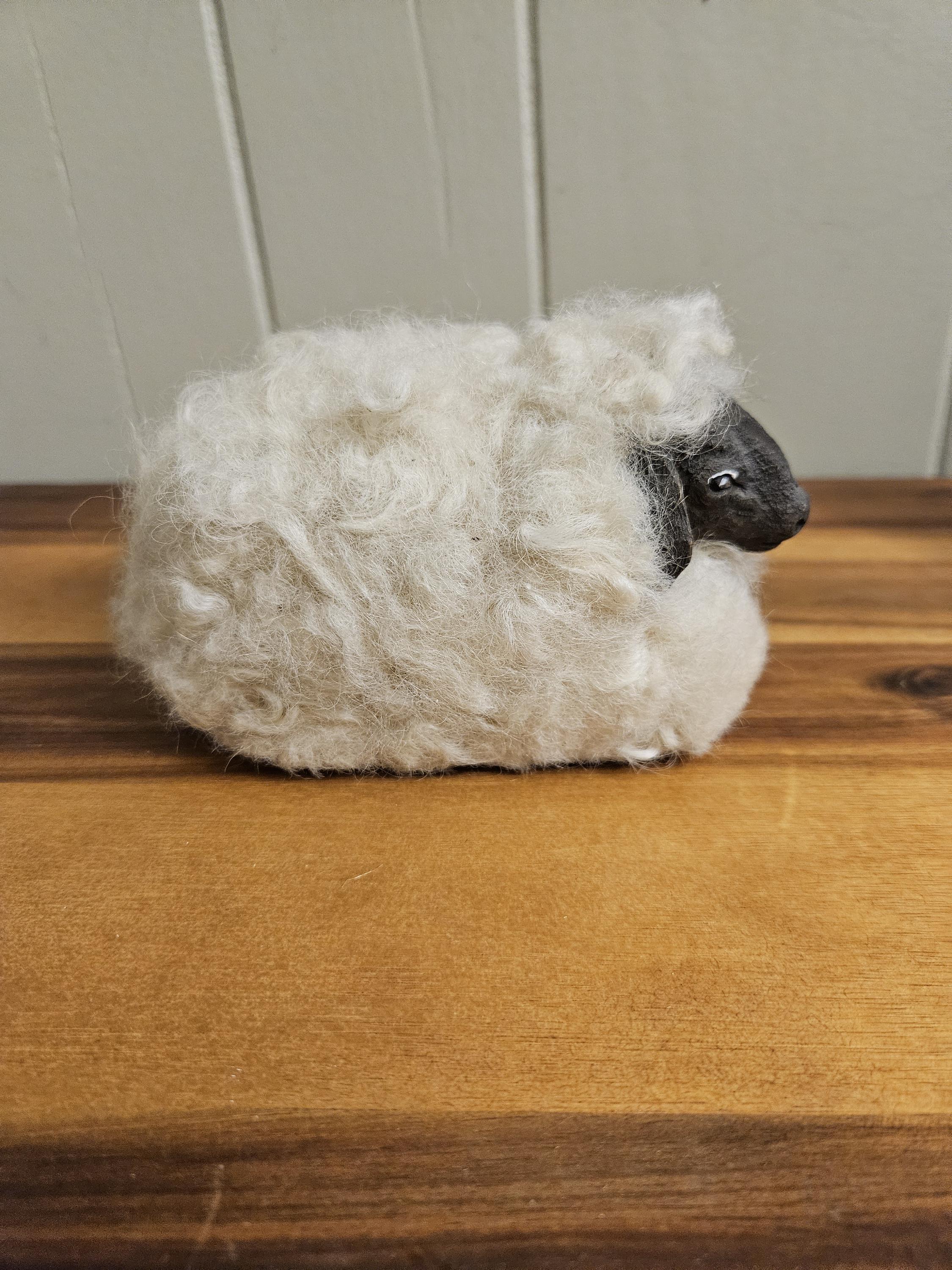 Vintage 1980s Lalanne Style Wooly Sheep Sculpture - Hand Carved
