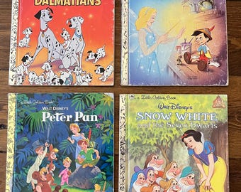 Walt Disneys lilla gyllene bok Klassiska barnböcker (4 böcker) 101 dalmatiner, Pinocchio, Peter Pan, Snövit