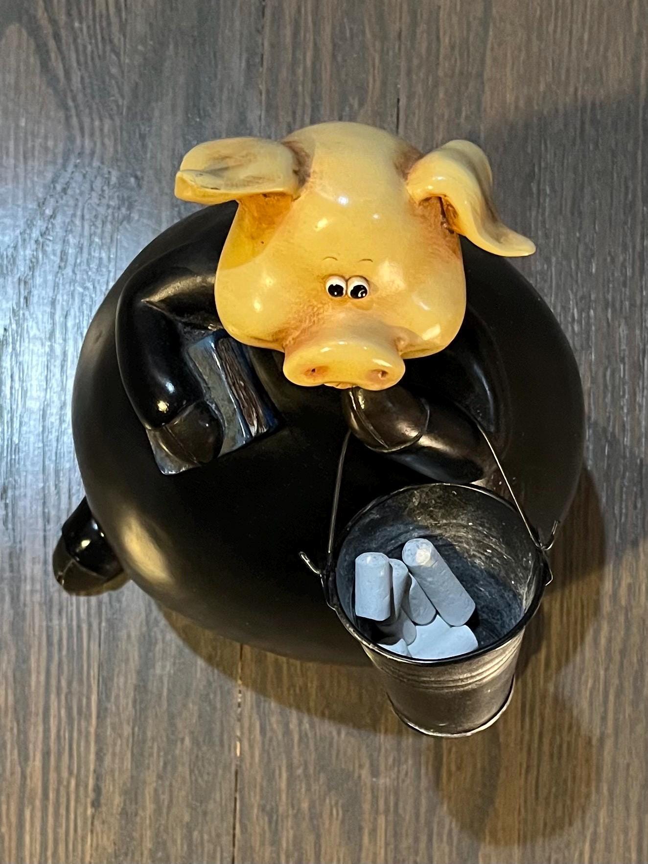 シェフ黒板 大きな陶器の豚の置物 チョーク付き - Etsy 日本
