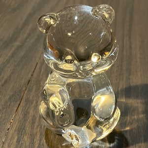 Fenton Art Glass Hand Crafted Bear - Clear 3.5”