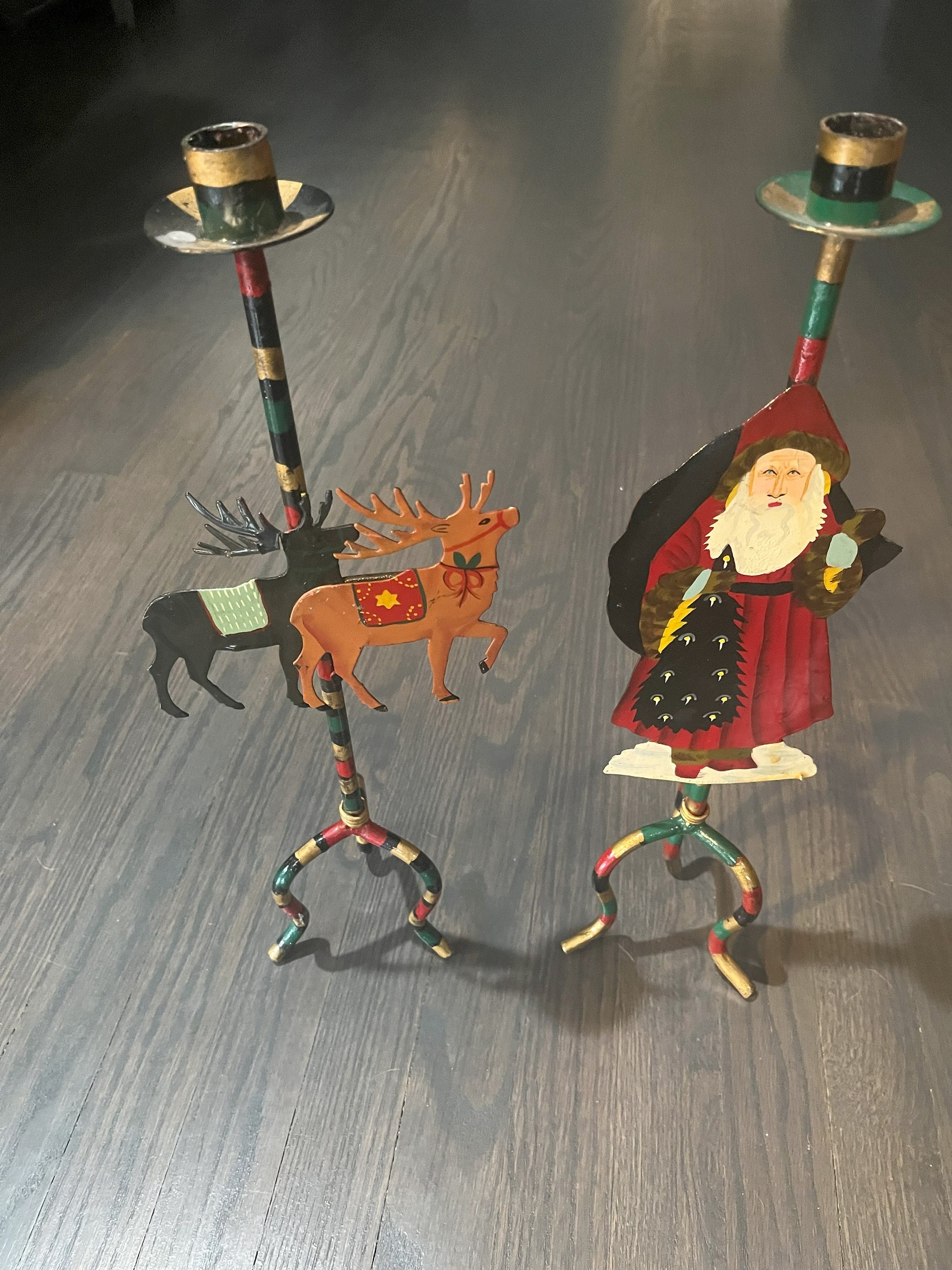 Metal santa candle holder - Etsy 日本
