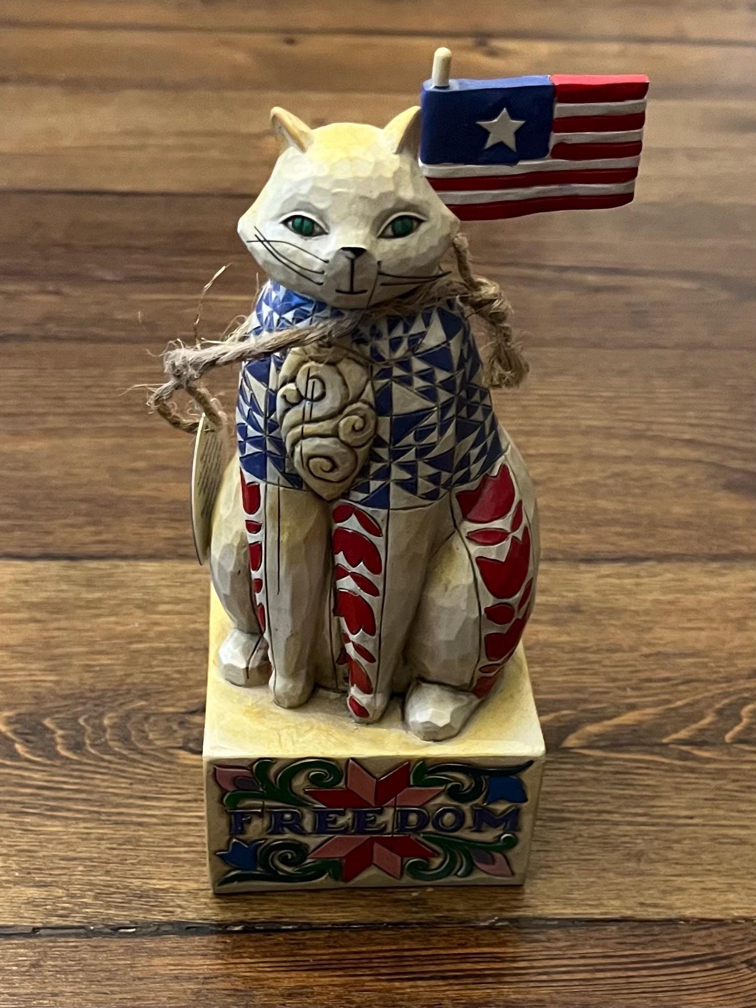 Jim Shore Freedom Cat - Etsy