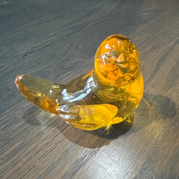 Fenton Art Glass Hand Crafted Yellow Songbird - RARE