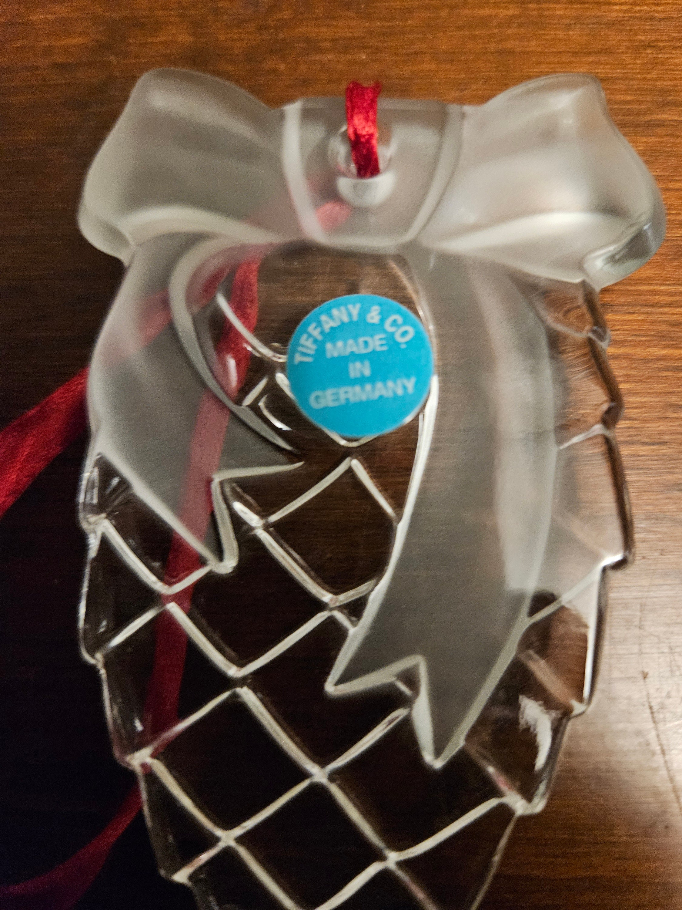 Vintage 1995 Tiffany & Co. Crystal Pinecone Christmas Ornament Clear ...