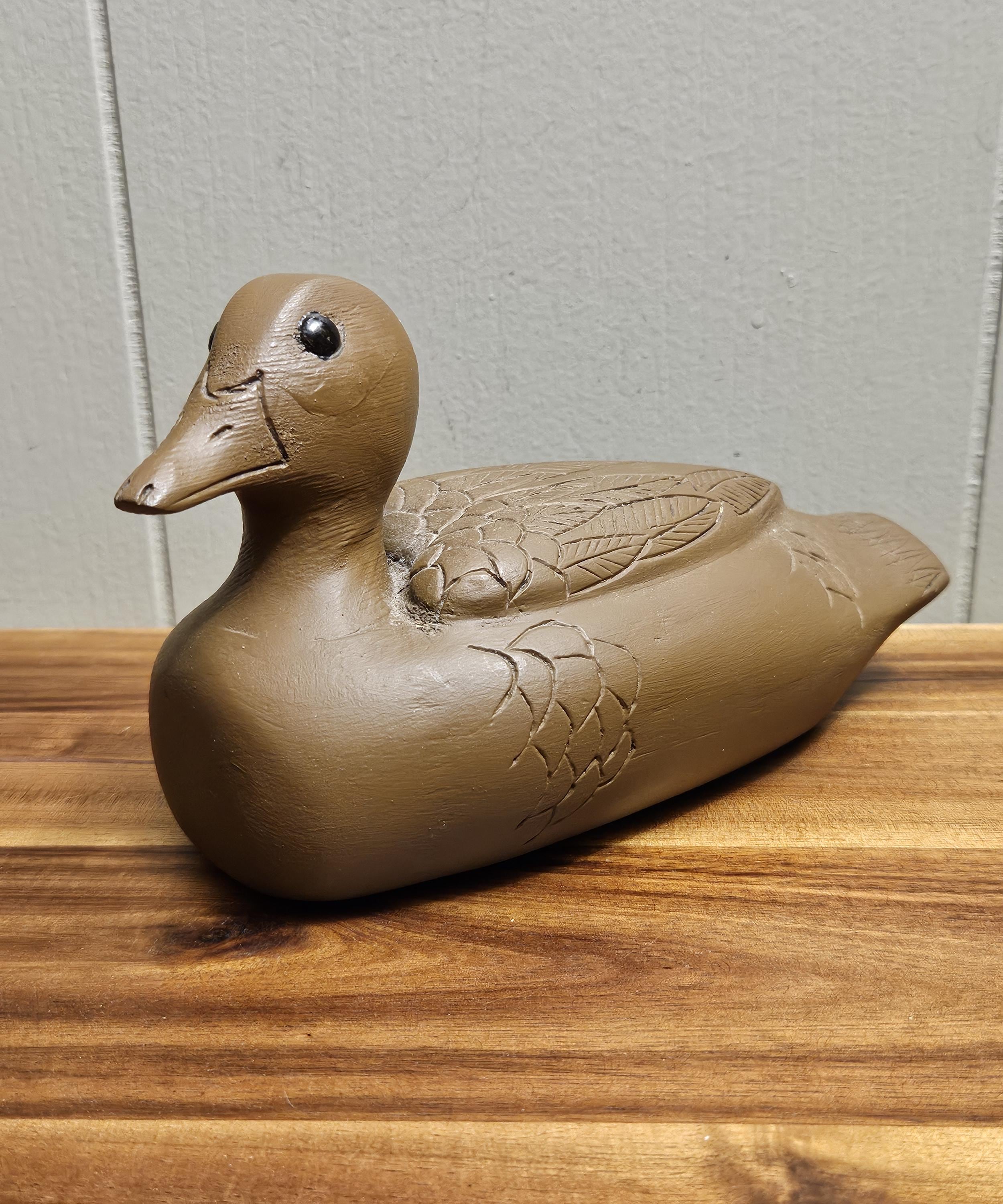 Vintage 1980's Hand Painted and Carved Wood Duck Decoy - 4