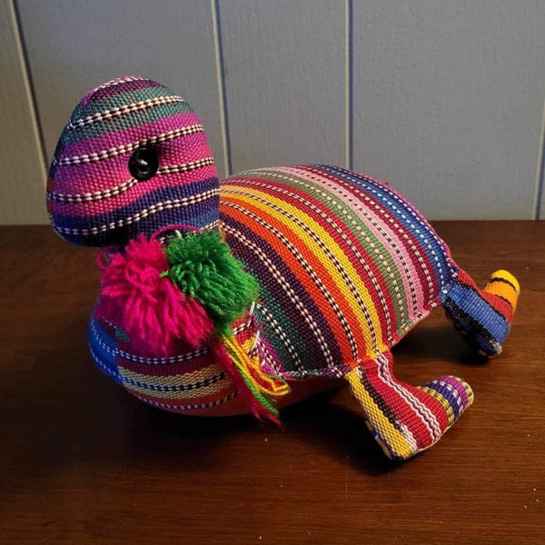 Guatemalan Folk Art Colorful Stuffed Textile Turtle Toy