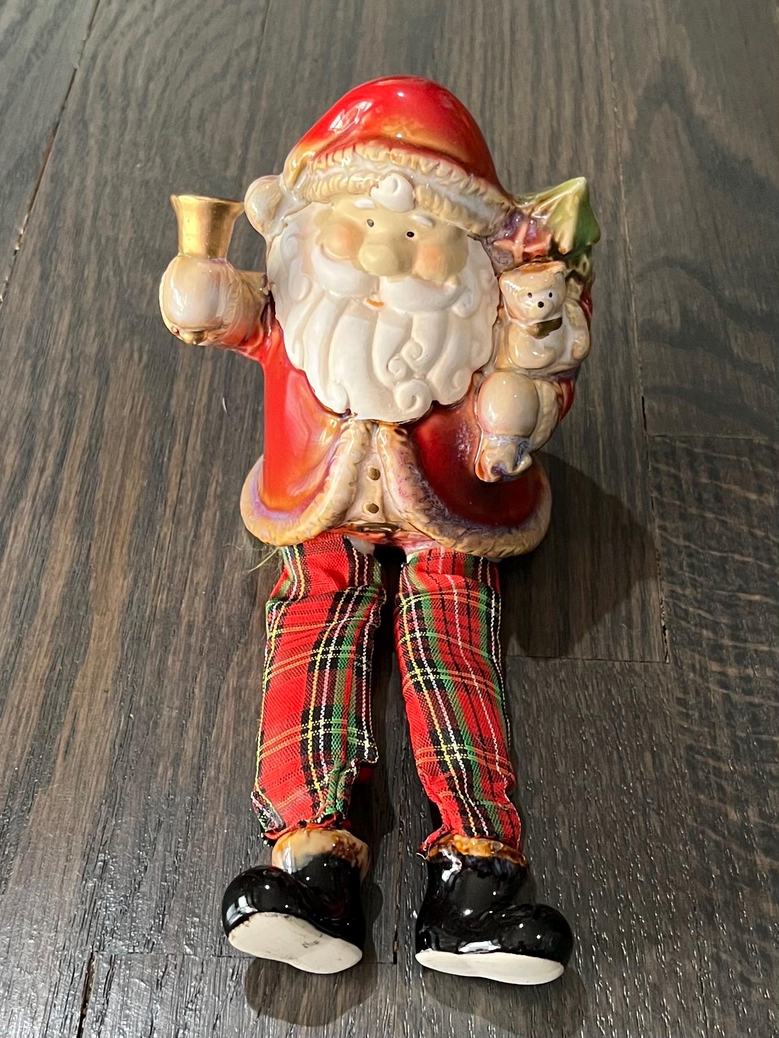 サンタのタイルスタンド Shelf Sitting Vintage Ceramic Santa Claus - Christmas Decor - 4