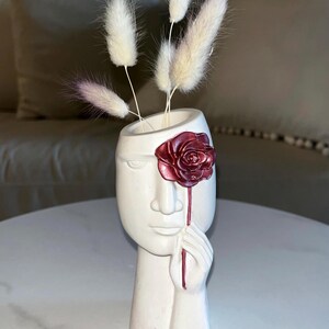 Handmade one of a kind mini vase with dried flowers
