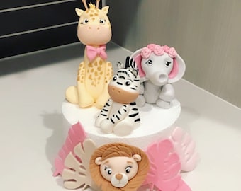 Fondant Safari Animal Cake toppers