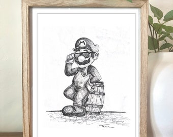 L'idraulico italiano tratto dallo sketch del videogioco: gli occhiali da sole animati con i personaggi dei funghi bros. Asino originale fatto a mano di Art Kong super smash