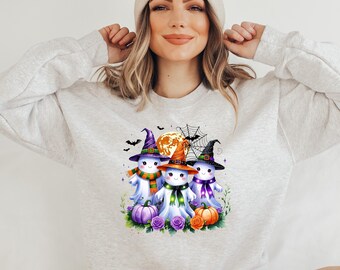 Cute Ghost Halloween PNG, Floral Ghost Sublimation Design, Fall PNG, Spooky png, Autumn Png, Instant Download