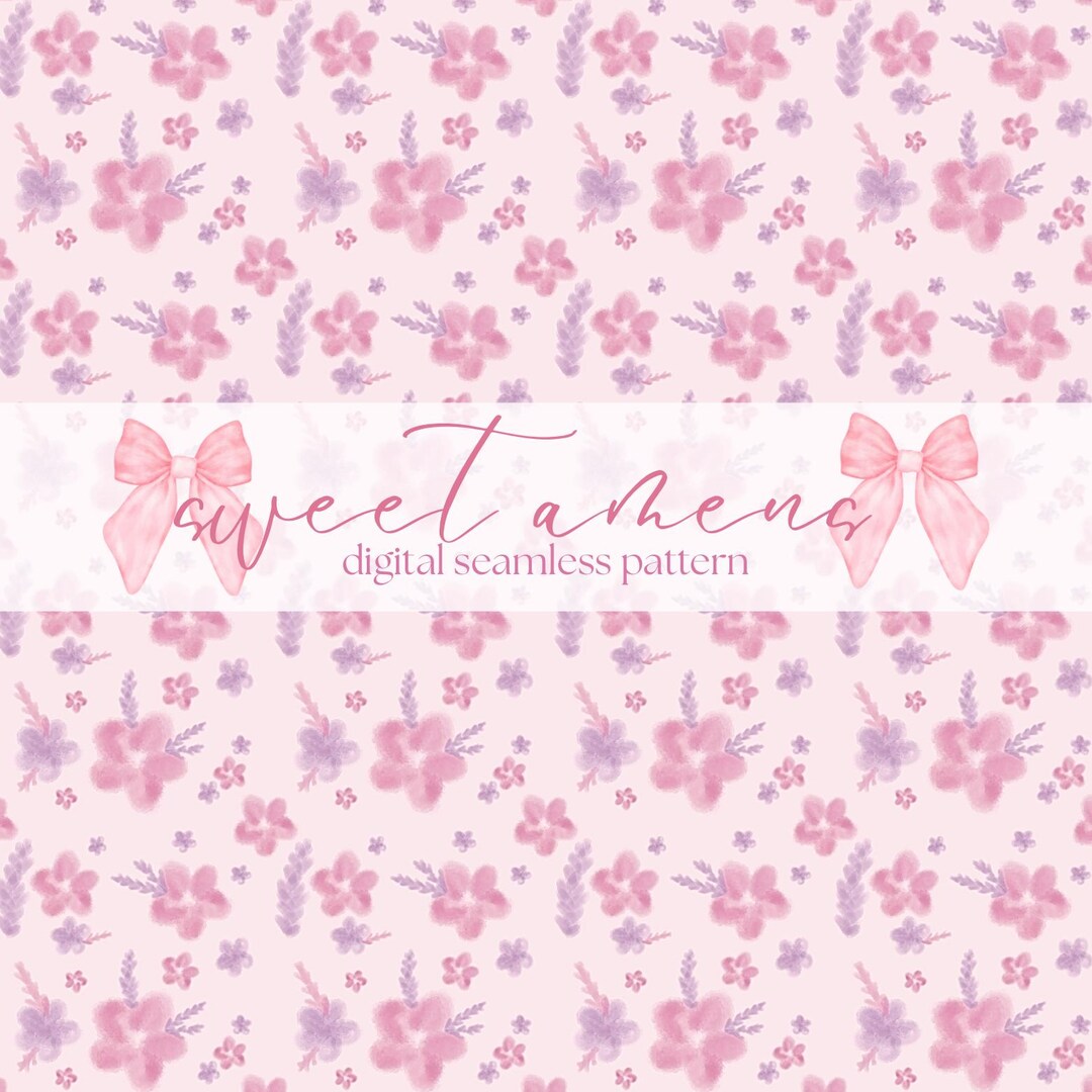 Cute Watercolor Floral Seamless Pattern | Handrawn | for Small Business ...