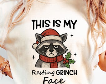 Questa è la mia maglietta con la faccia del Grinch a riposo, maglietta umoristica per adulti, maglietta con la faccia del Grinch di Natale, Natale del Grinch, divertenti festività natalizie, Grinch divertente
