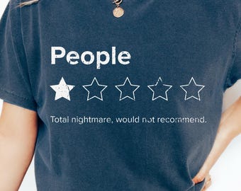 Camiseta de "Pesadilla Total de una Estrella" (no recomendada), divertida y sarcástica, con humor antisocial y sarcástico, ideal para introvertidos.